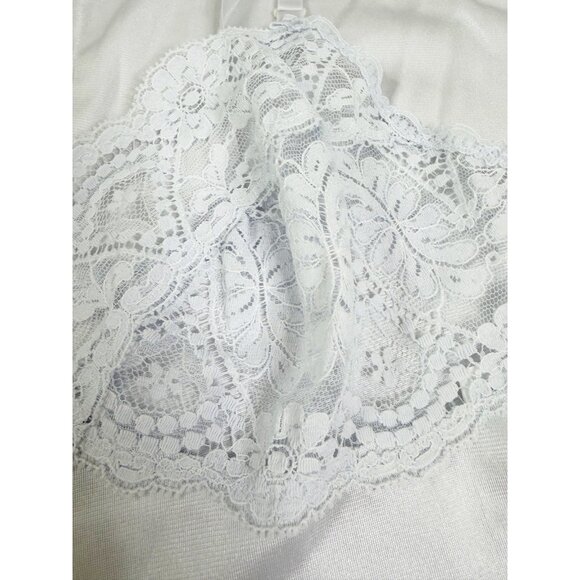 VTG 70's Sz 34 F Vassarette Pale Blue LACE-underneath It All-NYLON FULL SLIP EUC - Picture 4 of 10